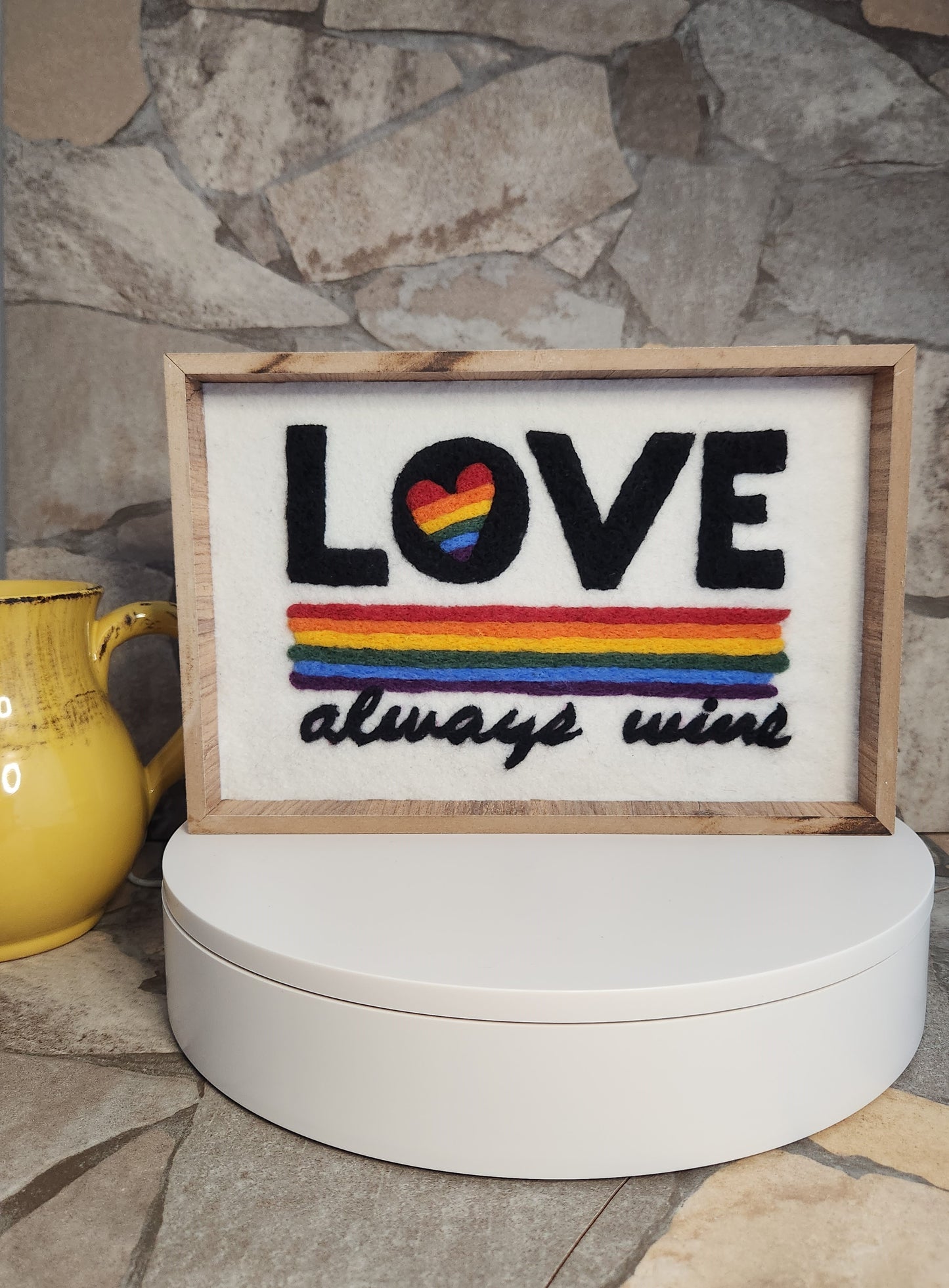 Embrace: Love Without Bounds: 'Love Always Wins' Wall Decoration