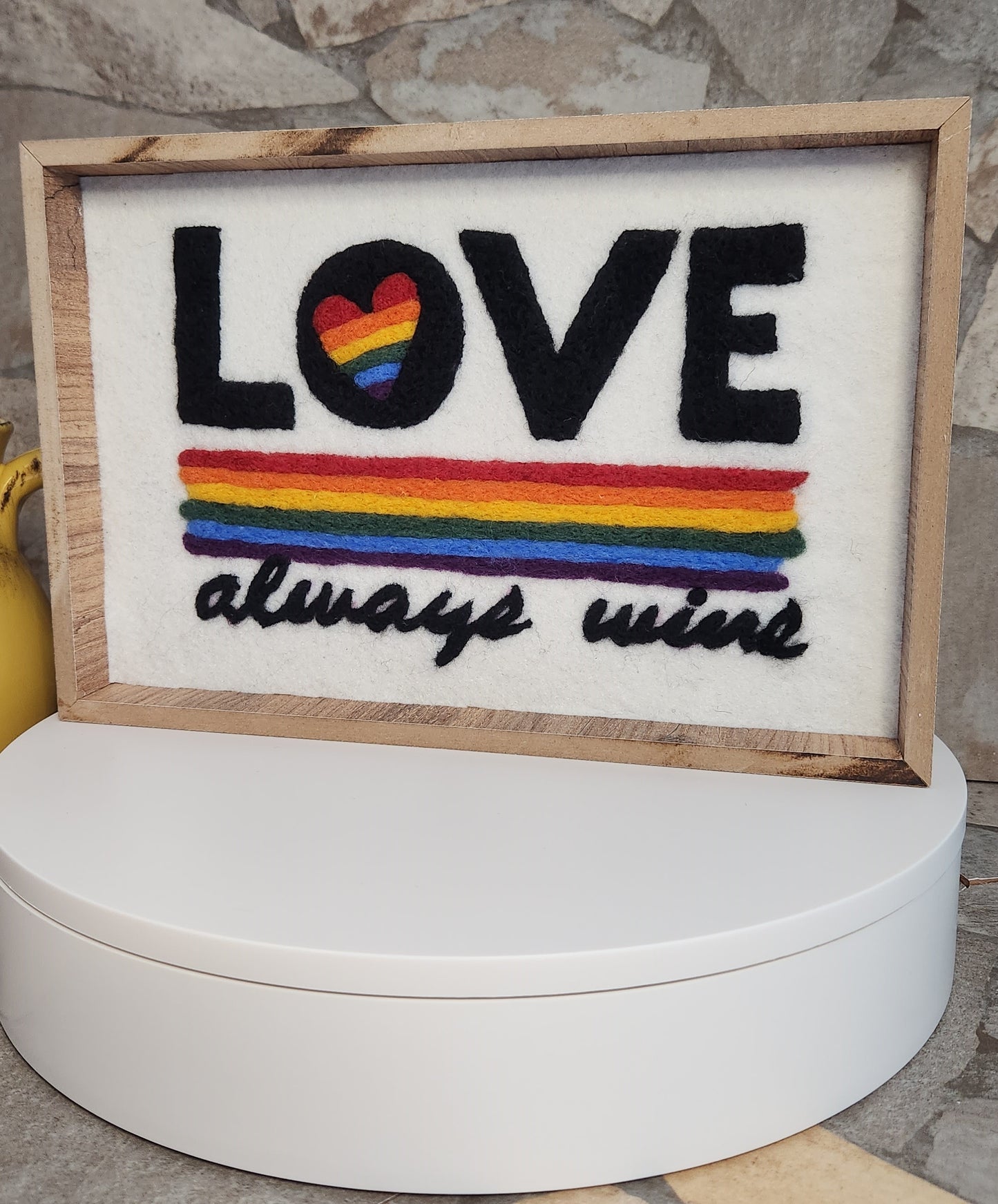 Embrace: Love Without Bounds: 'Love Always Wins' Wall Decoration