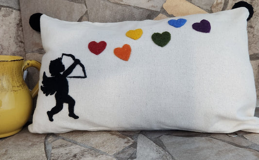 Eros with Heart Pillow Cover