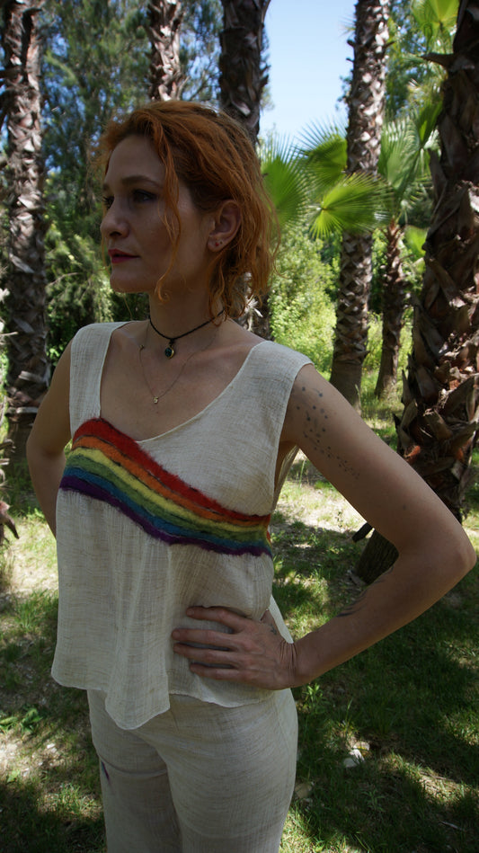 Radiant Romance Sleeveless RainbowLovers Wedding Blouse