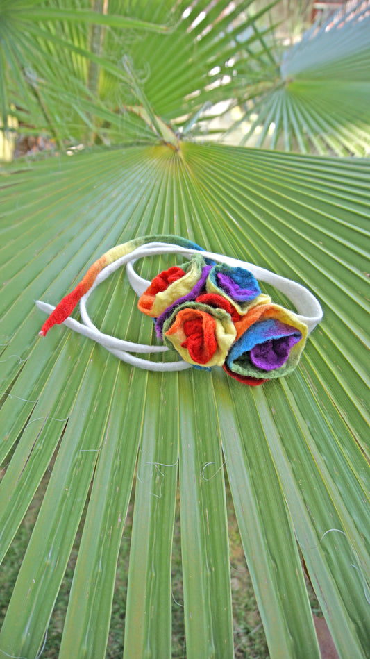 Rainbow Royalty Crown Flower Headband