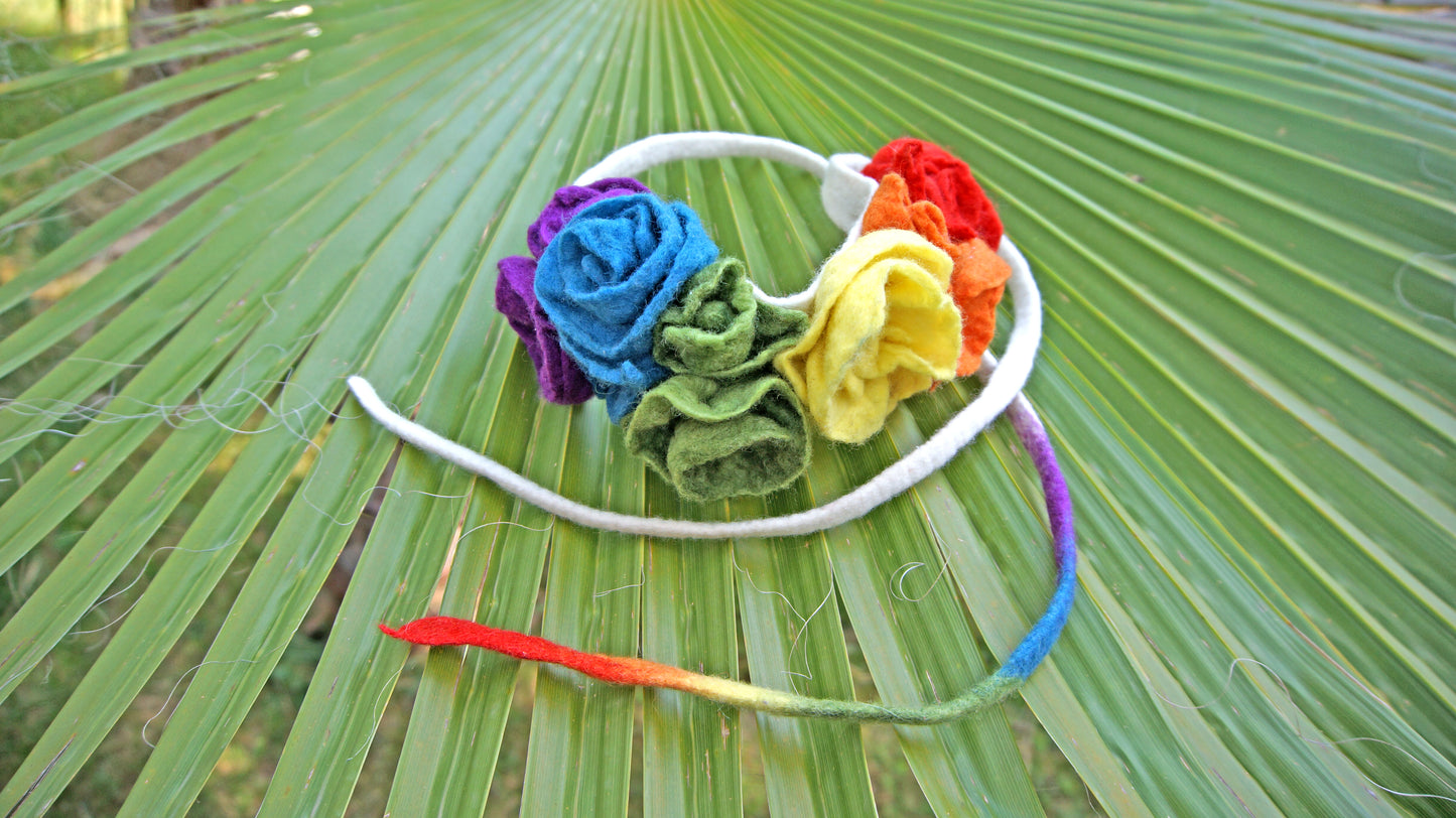 Rainbow Royalty Crown Flower Headband