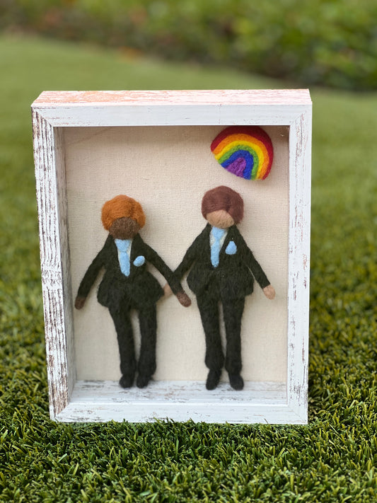 Rainbow Love Auburn and Brown Grooms