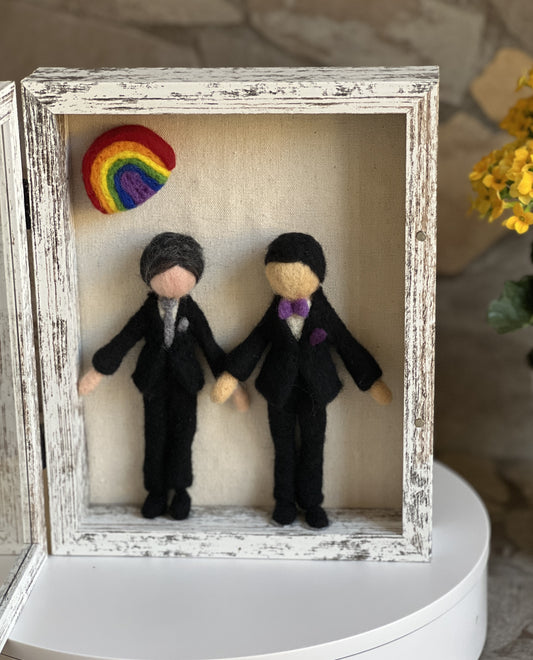 Rainbow Love Gray and Black Hair Grooms